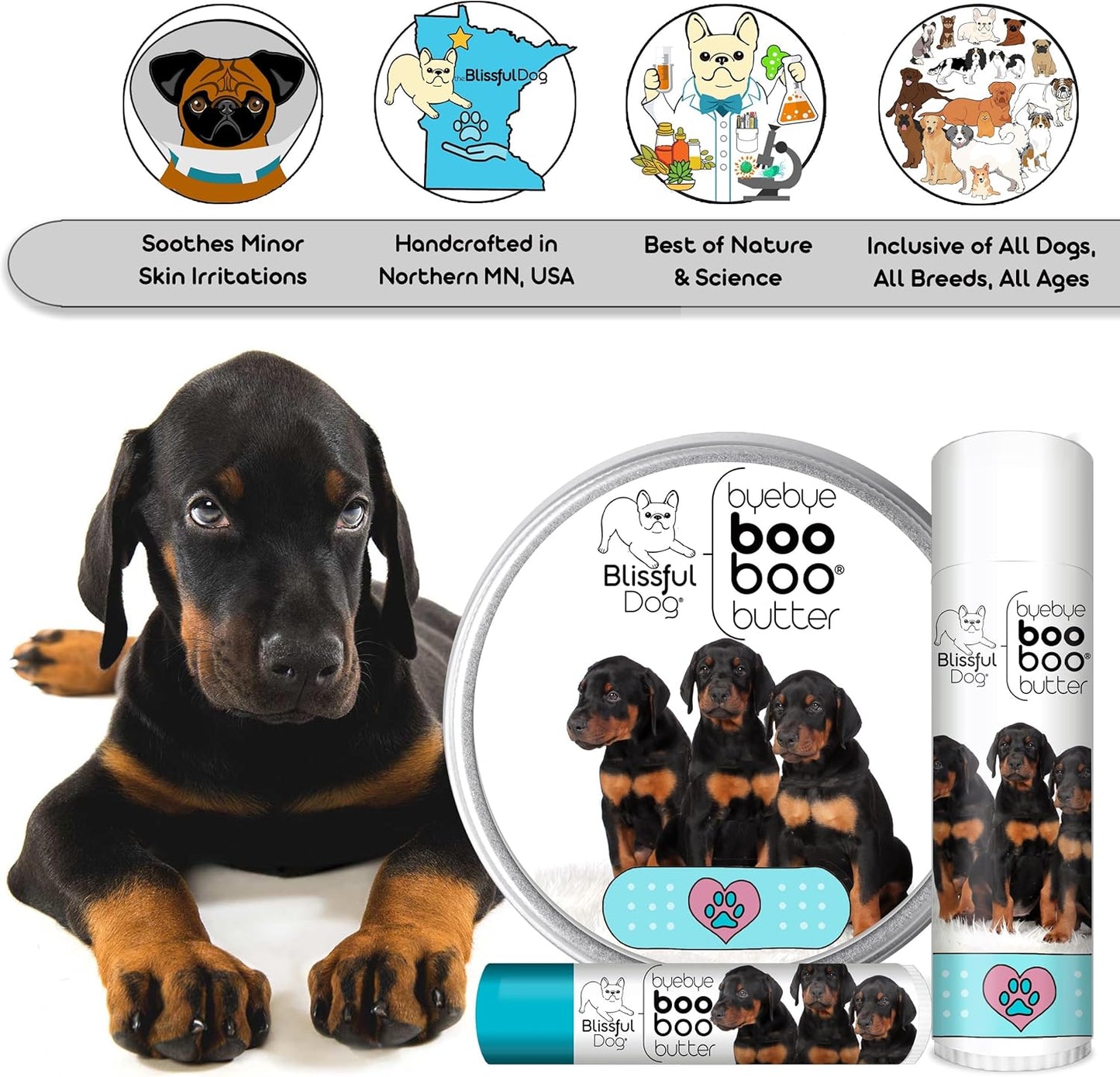 The Blissful Dog Doberman Pinscher Boo Boo Butter, 0.15-Ounce