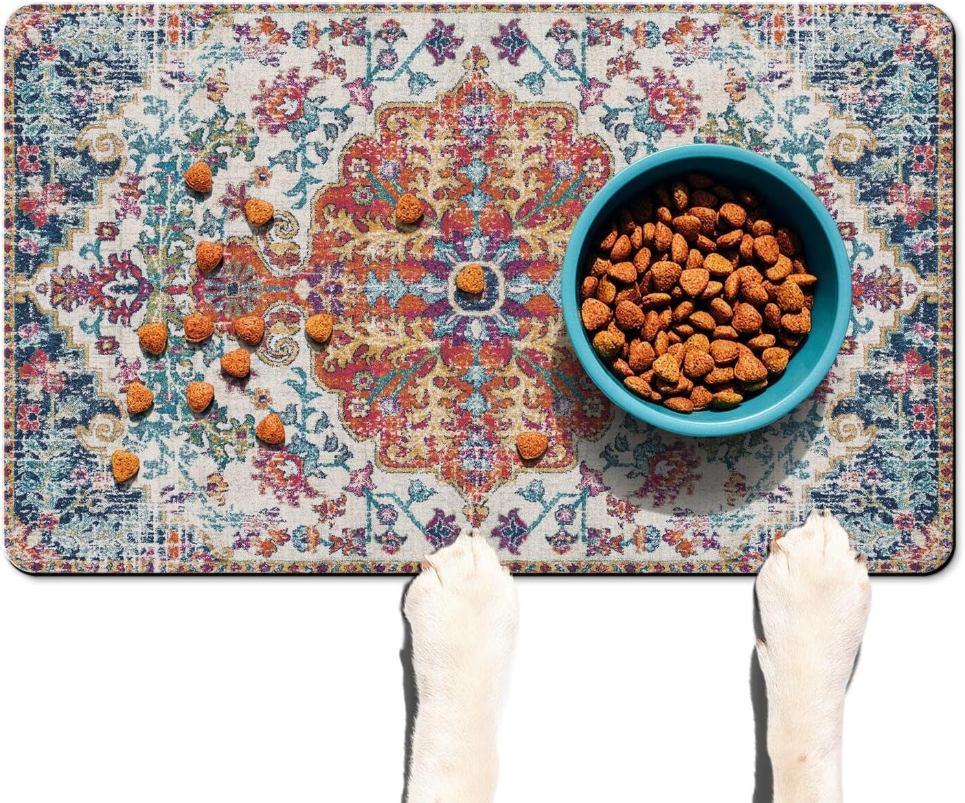 Pet Feeding Mat for Floors Waterproof Dog Mat for Food and Water Absorbent Quick Dry Non Slip mat for Cat Bowls