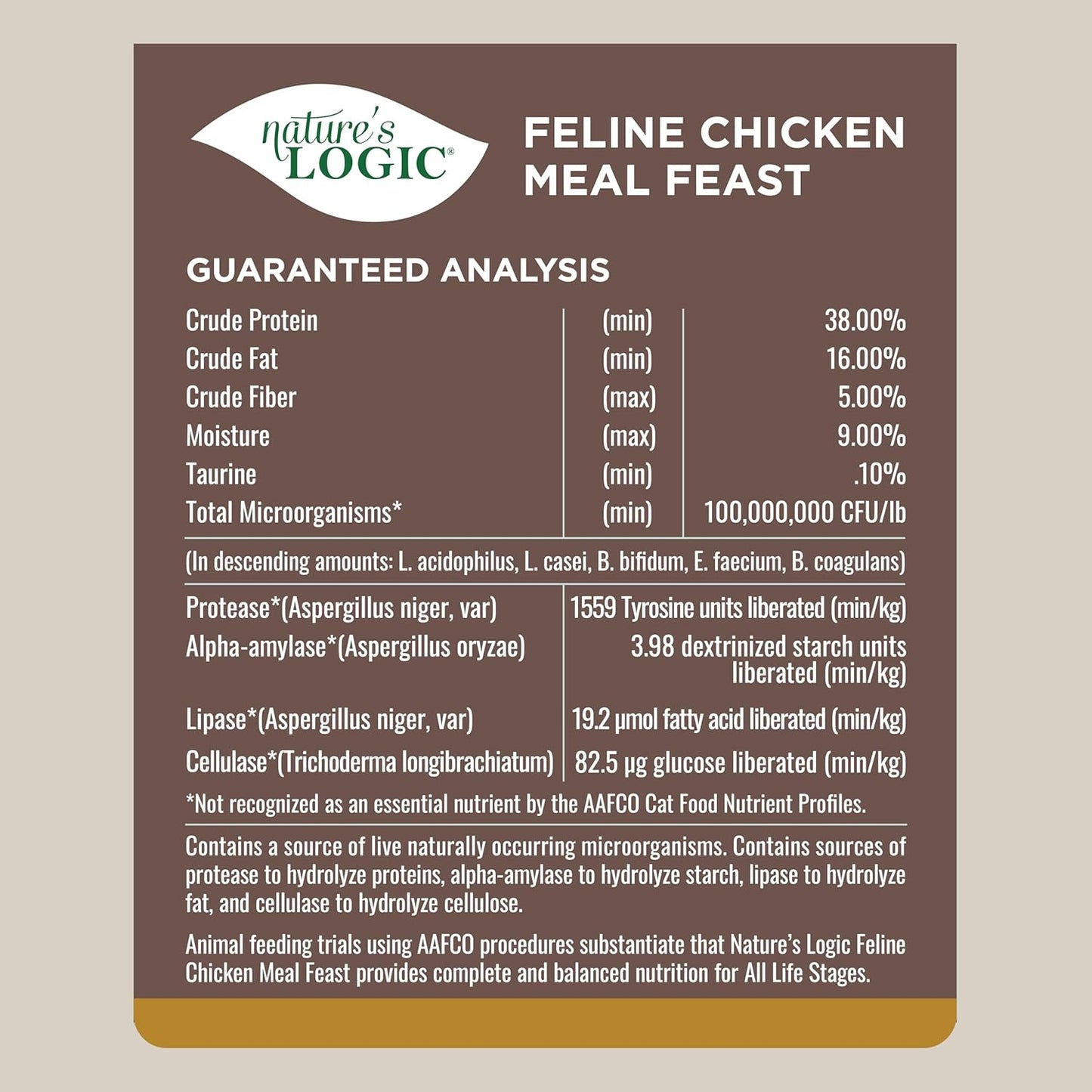 Nature's Logic Feline Chicken Meal Feast Cat Food - High-Protein Dry Food for Cats, 100% Natural Nutrition with Probiotics & Prebiotics - All Life Stages - Chicken, 7.7lbs