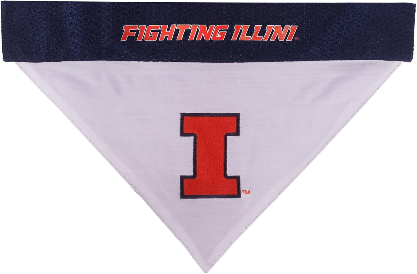 Pets First Collegiate Pet Accessories, Reversible Bandana, Illinois Fighting Illini, Small/Medium