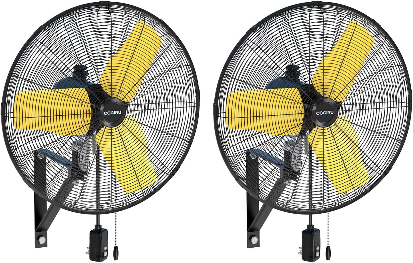 9000 CFM 24" Outdoor Oscillating Wall Fan with 2 Pack, High Velocity 3-Speed Waterproof Professional Outdoor Fan, Heavy Duty Industrial Wall Mount Fans for Commercial, Garage, Warehouse, UL Listed