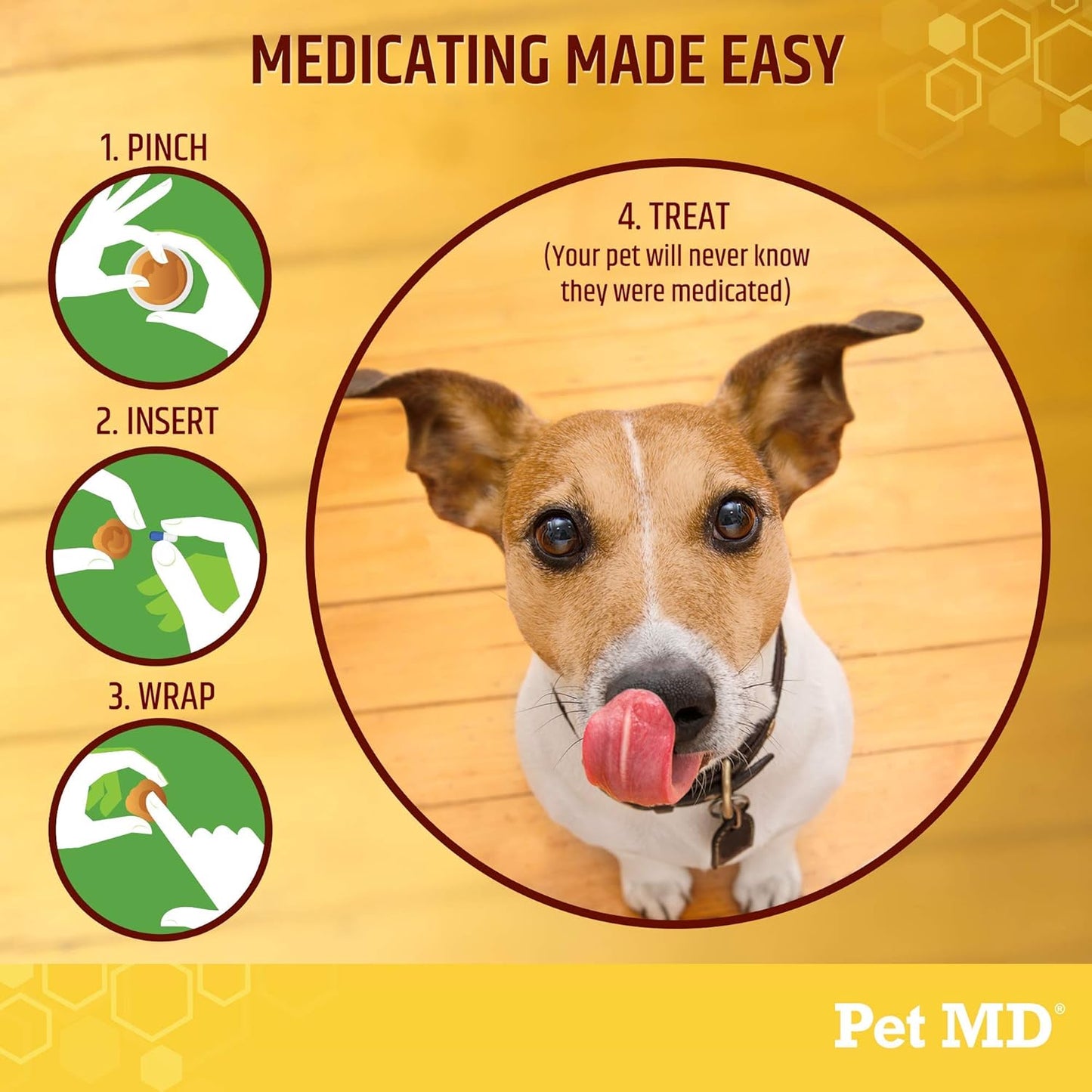 Pet MD Wrap A Pill Cheese & Bacon Flavor Pill Paste for Dogs - Make a Pocket or Pouch to Hide Pills & Medication - 8 oz