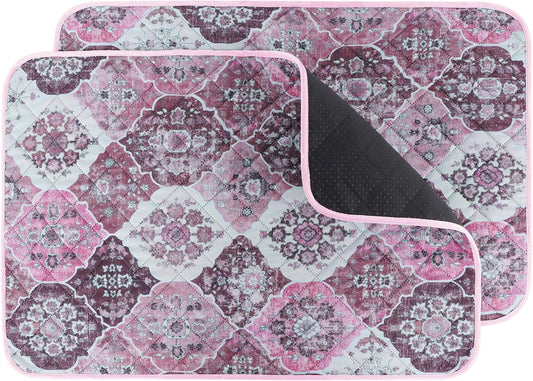 IEUUMLER Washable Pee Pads for Dogs, 2 Pack Reusable Pee Pads for Dogs Non-Slip Grip, Super Absorbent Waterproof Puppy Pads for Potty Training, Playpen, Crate, Whelping Box EU011 Pink, 36x36