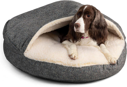 Snoozer Luxury Microsuede Cozy Cave Pet Bed, Show Dog Collection, Small, Merlin Pewter