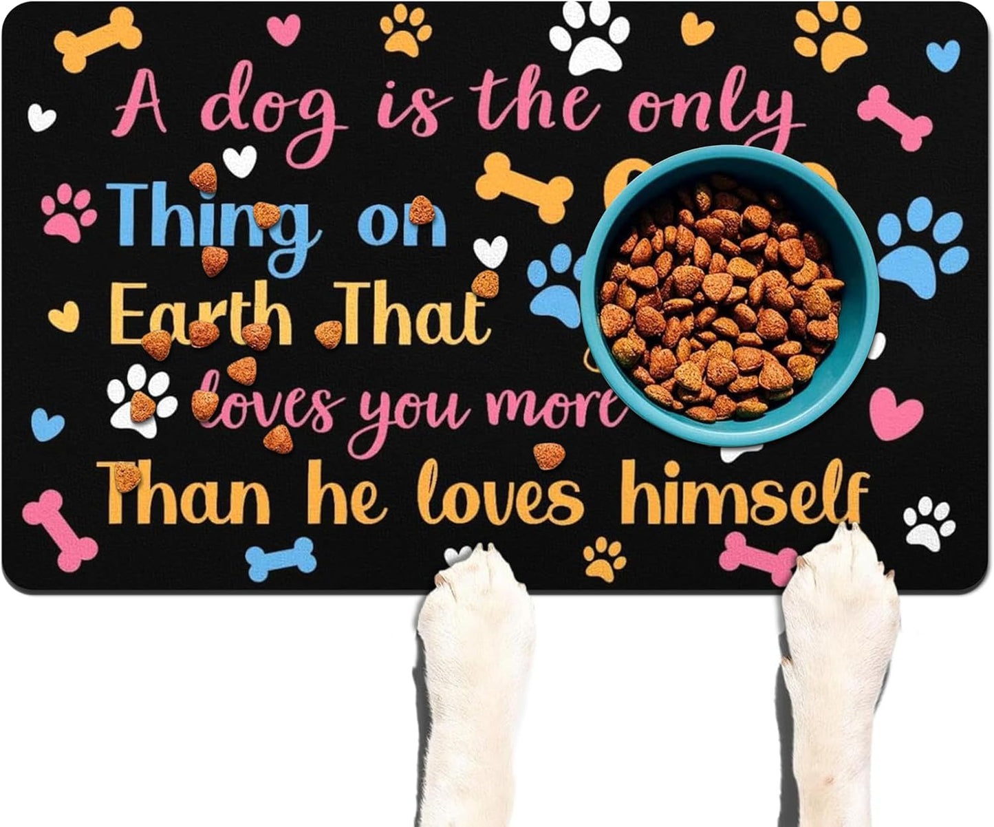 Pet Feeding Mat for Floors Waterproof Dog Mat for Food and Water Absorbent Quick Dry Non Slip mat for Cat Bowls