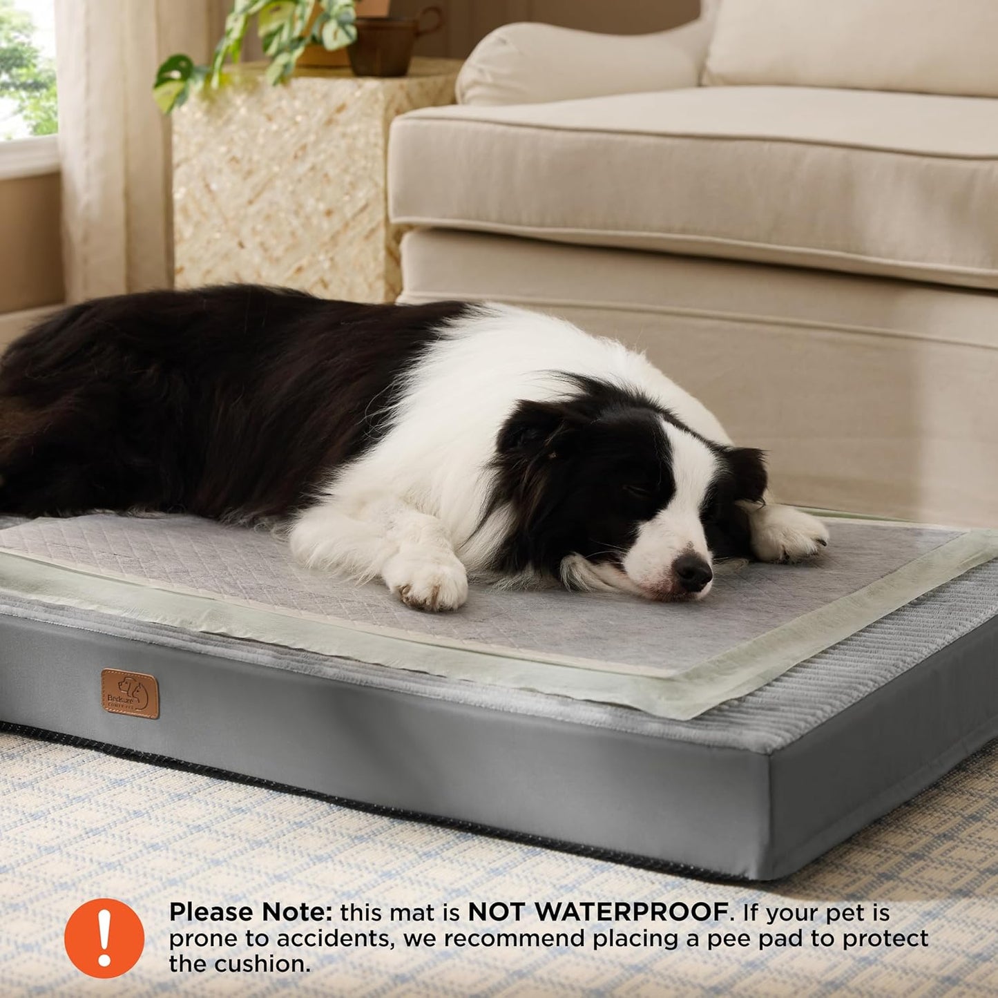 Bedsure XXL Dog Bed for Crate - Extra Large Orthopedic Pet Beds with Removable Machine Washable Cover, Egg Crate Foam Puppy Pad, Suitable for Pet Up to 100 lbs, 47"x29"