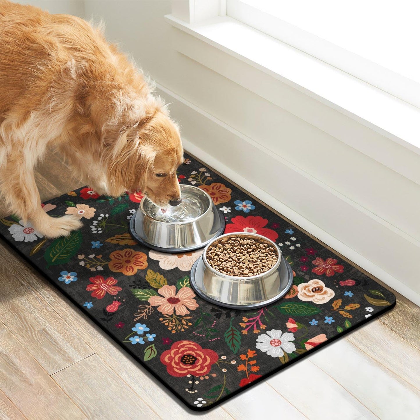 Dog Food Mats for Floors, Absorbent Dog Bowl Mat for Food and Water Dispenser Mat, Quick Dry Cat Food Mat Pet Supplies