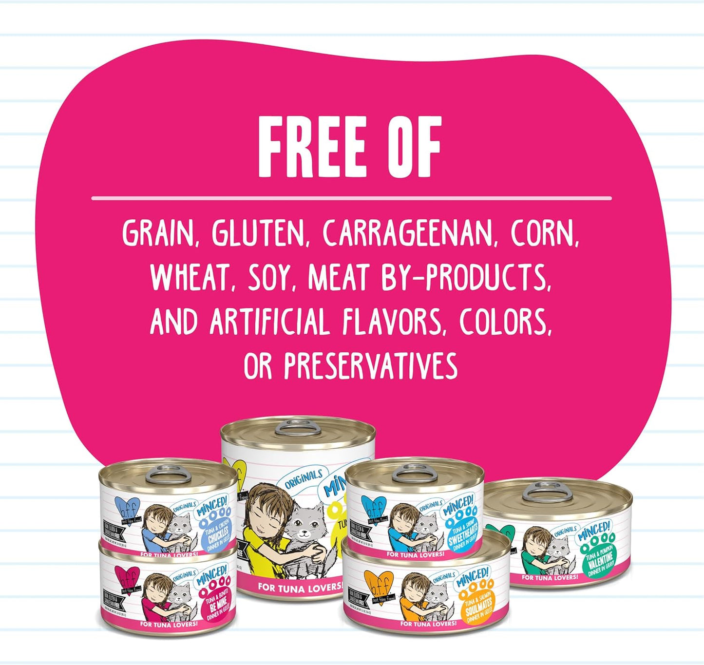 Weruva BFF Minced Natural Wet Cat Food, Tuna and Chicken 4 Eva in Gravy, 5.5oz Can, Pack of 24