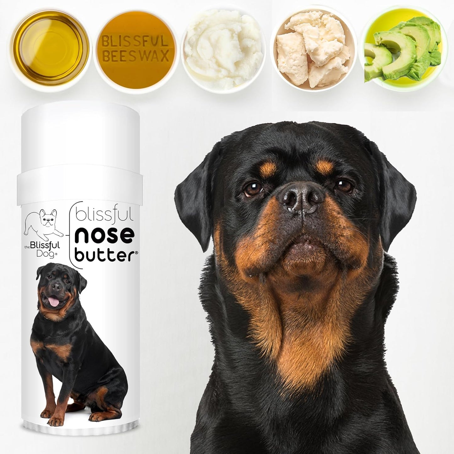 The Blissful Dog Rottweiler Unscented Nose Butter - Dog Nose Butter, 2 Ounce