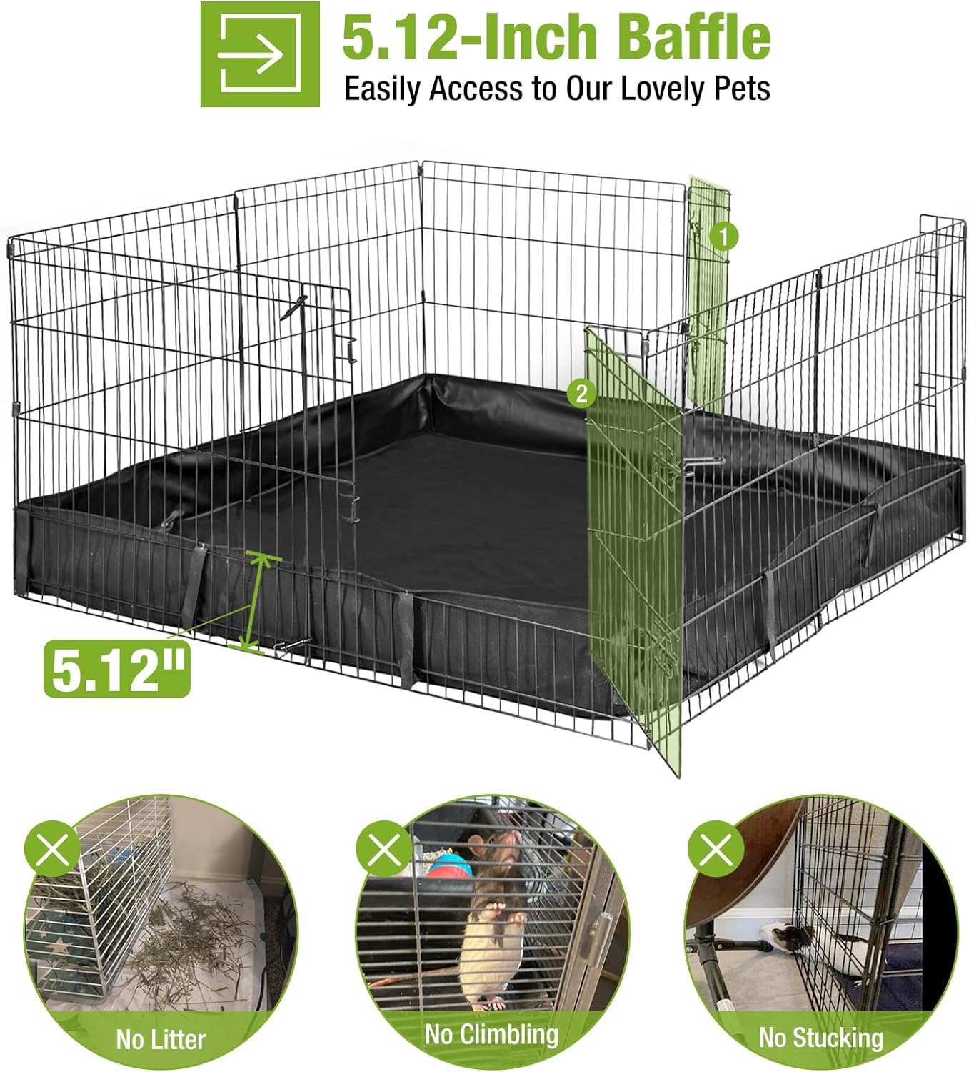 GUTINNEEN Rabbit Pet Playpen Bunny Run Extension Indoor Small Animal Pen (Playpen Only)