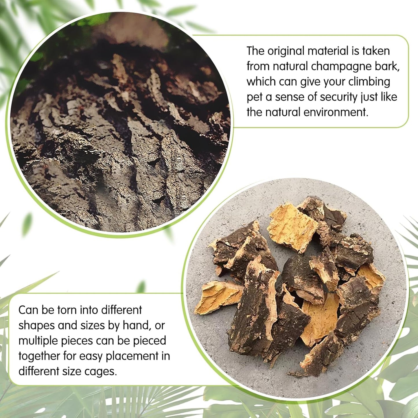 kathson 4PCS Cork Tile Background Bark 11.8”Lx7.9”W Reptile Tank Background Terrarium Backdrop Wall Decor Natural Reptile Climbing Mat for Spider Gecko Lizard Chameleon Bearded Dragon Turtle Snake