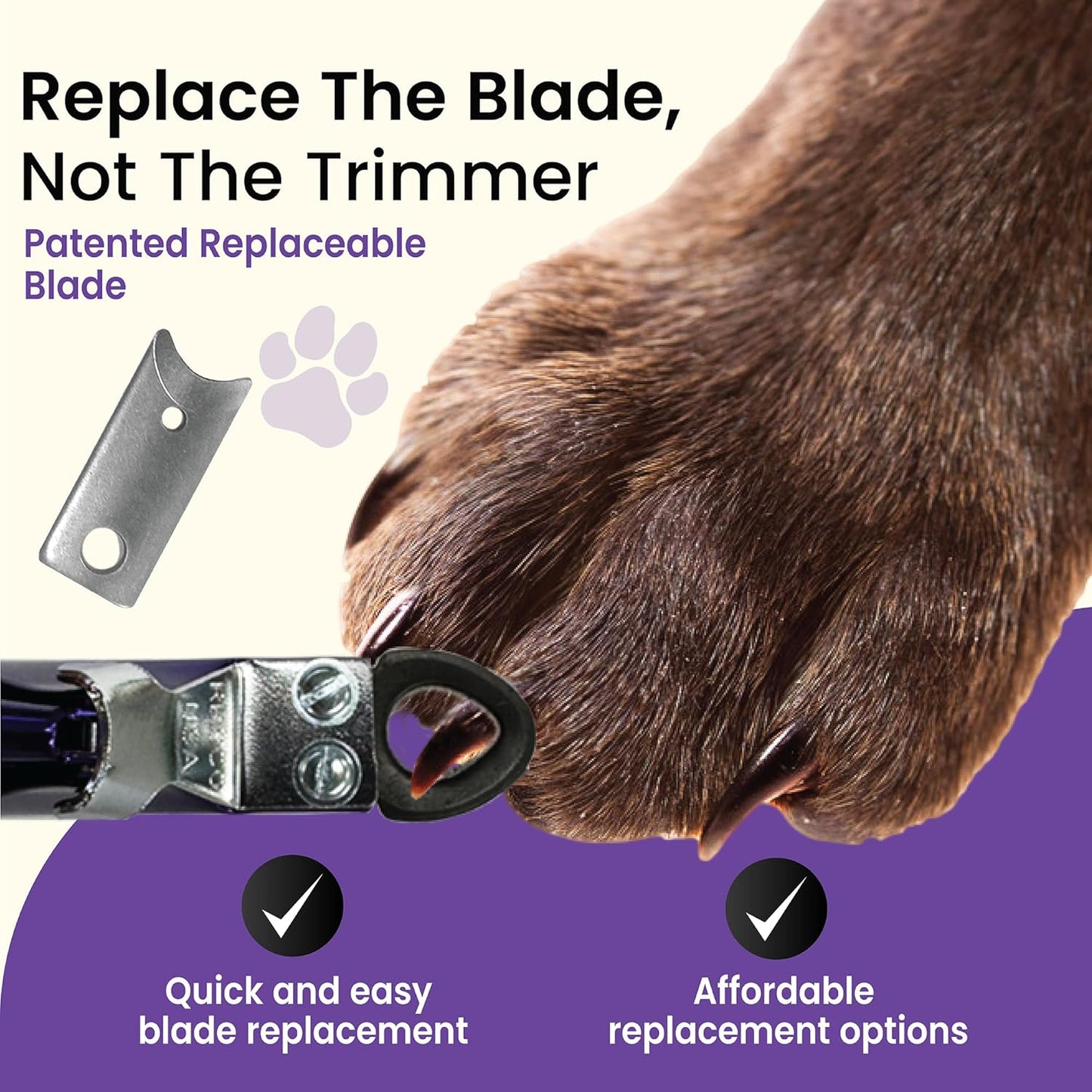 Resco Original Deluxe Dog, Cat, and Pet Nail/Claw Clippers. Best USA-Made Trimmer, More Colors & Sizes, candy purple, small/medium, PF0724