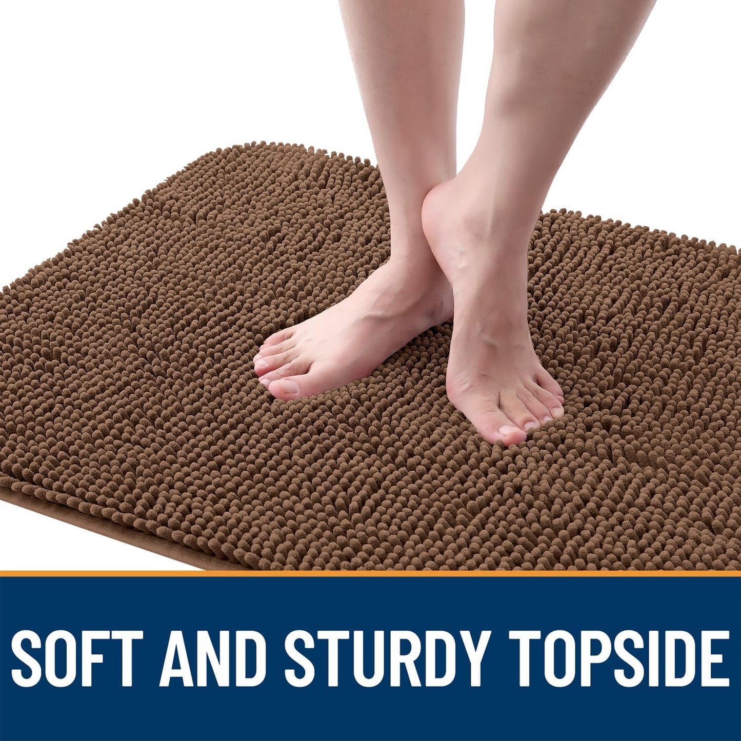 OLANLY Dog Door Mat for Muddy Paws 36x24, Absorbs Moisture and Dirt, Absorbent Non-Slip Washable Doormat, Quick Dry Chenille Mud Mat for Dogs, Entry Indoor Entryway Carpet for Inside Floor, Mocha