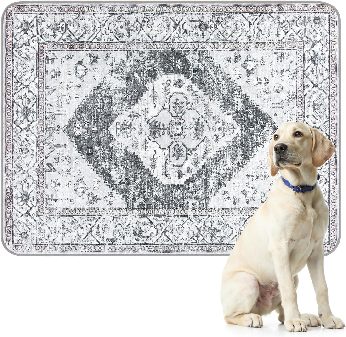 Lahome Reusable Washable Puppy Pads - 2 Pack Super Absorbent & Waterproof Dog Training Mats for Potty, Crate and Floor - Leakproof Pee Pads with Non-Slip Backing (Gray, 36"x48")