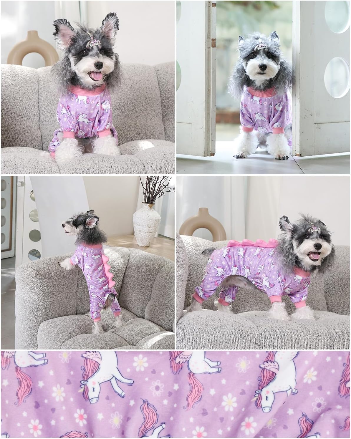 CuteBone Dinosaur Costume Dog Pajamas, Stretchy Spandex Crystal Velvet Sleepwear Coat for Small Dogs, Soft & Warm Pet Outfit Clothes for Cold Weather, Cozy Pullover Design COSP11M