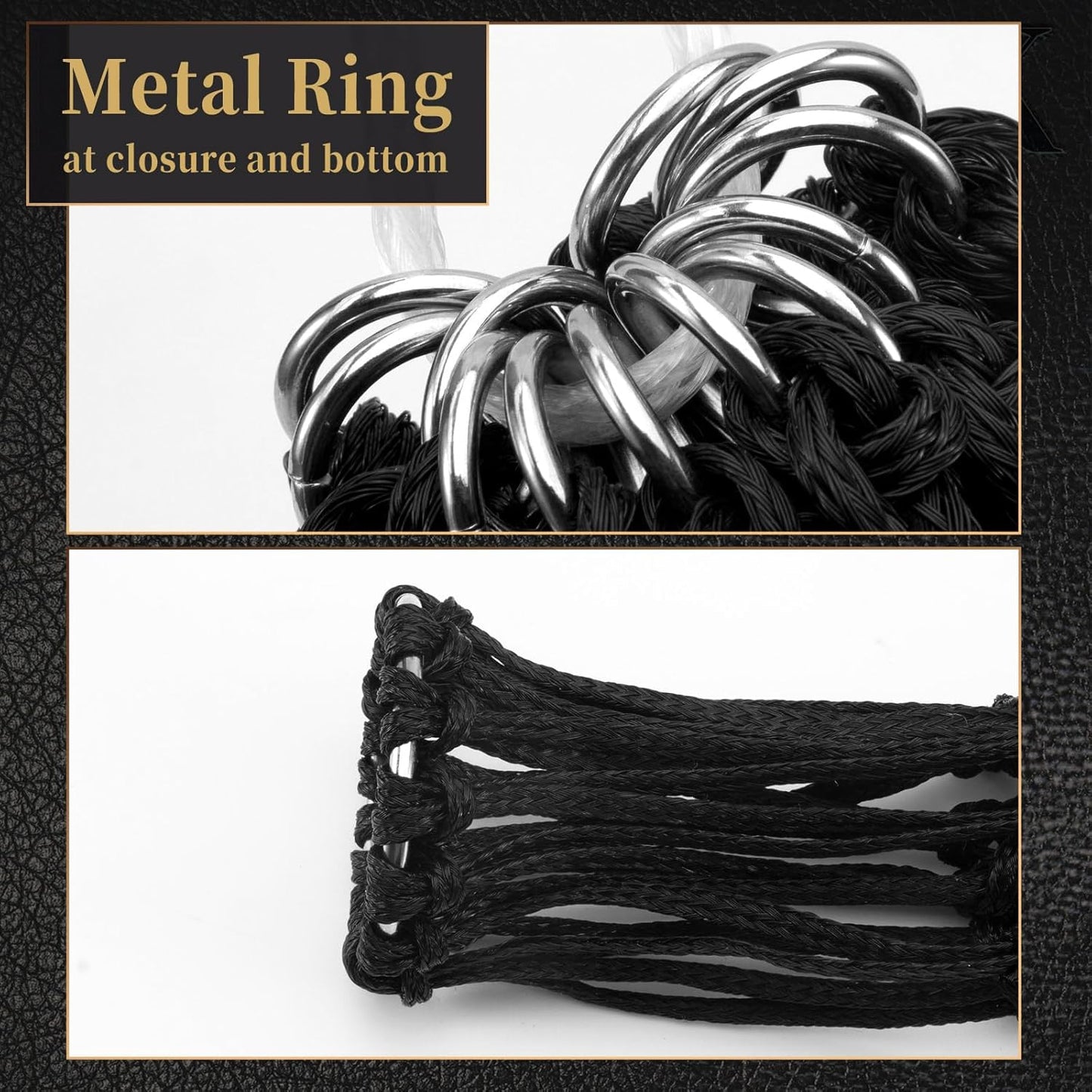 Bloomoak Slow Hay Net Feeder for Horses, Durable Soft Black PE 2String Hay Bales Bags with 2" Hole, Fit 36 * 18 * 18" Square Bale Easily…