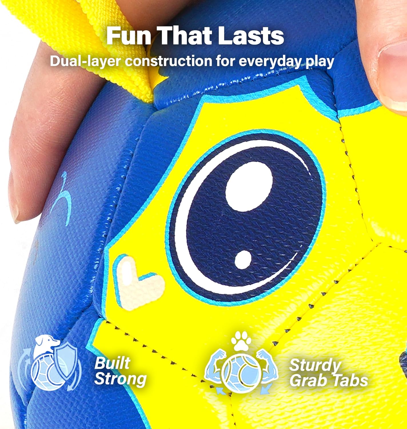 Race&Herd 6" Jolly Soccer Ball for Dogs - Tough Durable Dog Ball Toy with Straps, Pet Bouncy Herding Balls for Dogs, Floating Dog Balls with Tags for Water Fetch (BaaBaaBall, Baby Sheep)