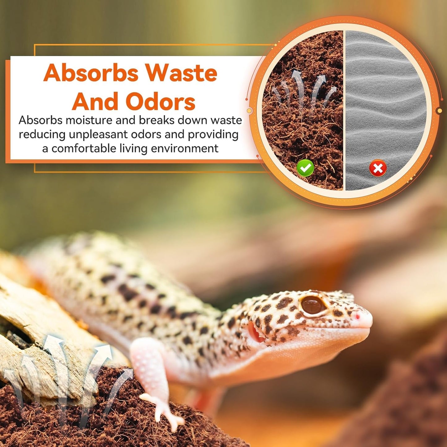 Legigo 2 Pack Compressed Coconut Fiber Substrate - 100% Organic Coconut Fiber Brick Bedding for Reptiles, Natural Coco Husk Substrate Terrarium Bedding for Snake, Hermit Crabs, Frogs, Tortoise, Gecko