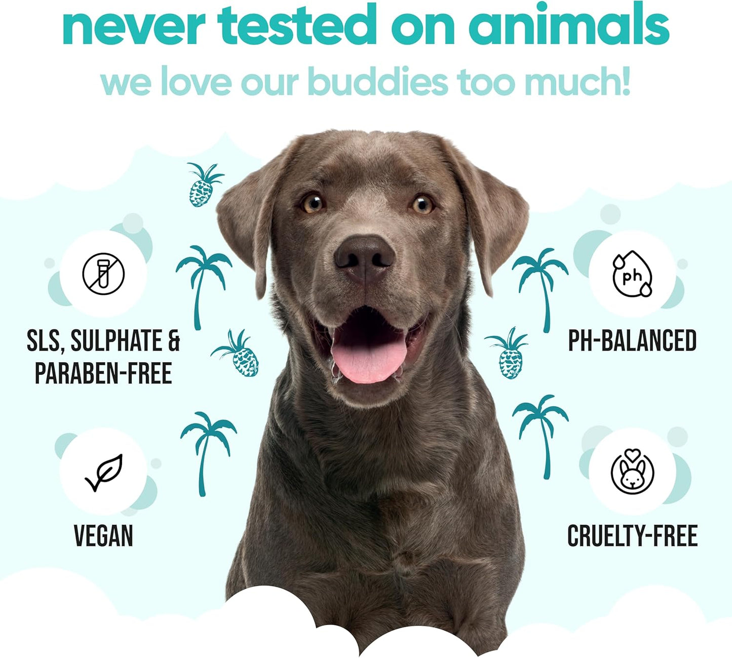 Tropical Dog Shampoo by Buddycare | Deep Cleansing Shampoo for Dogs | Tropical Scented | with Aloe Vera and Pro Vitamin B5 (33.8oz)