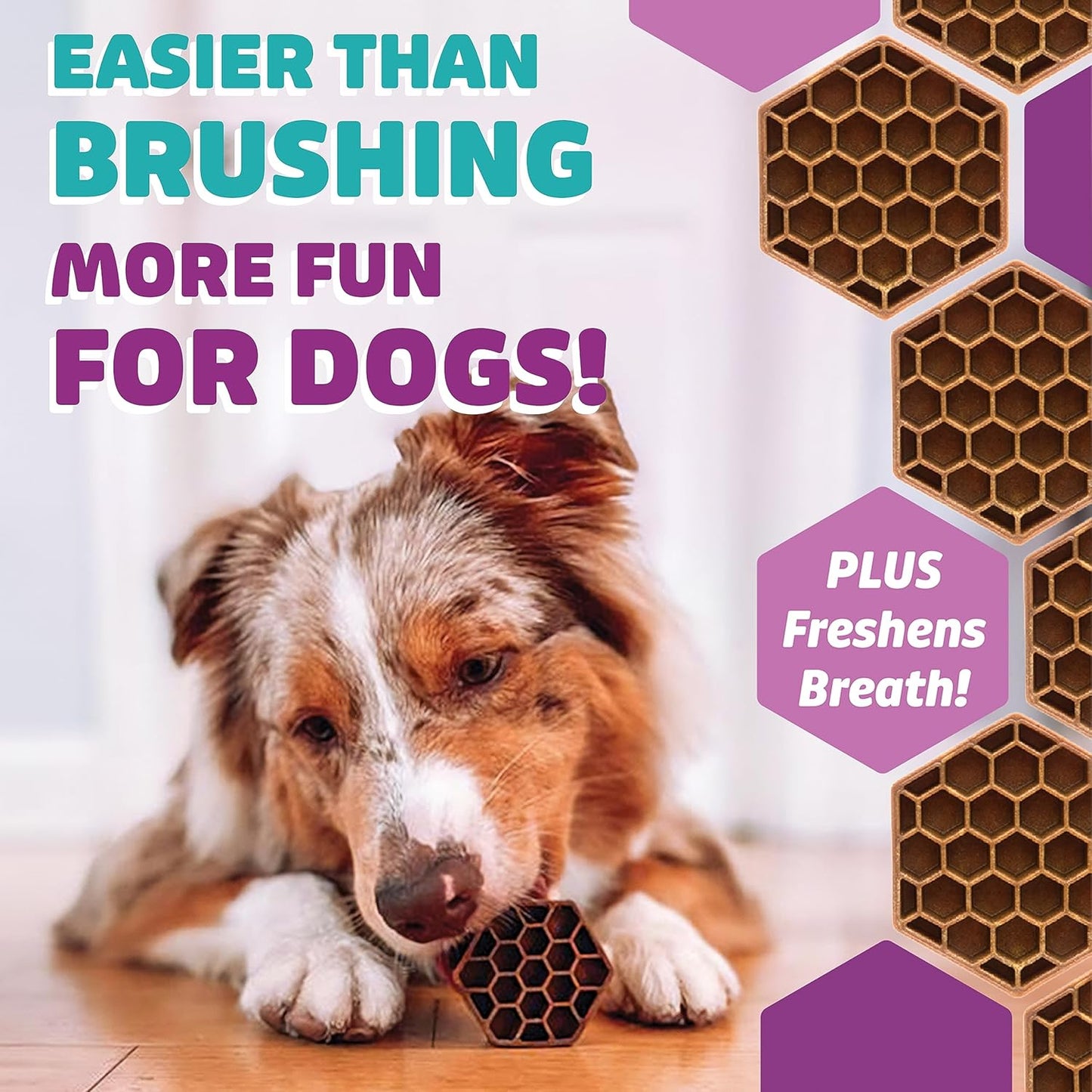 Dog Dental Treats – Vet VOHC Approved – Delicious Chicken Protein – Removes Tartar with Cleaning Comb Shape – Dental Dog Treats for Medium Dogs (24oz, 30 Count)