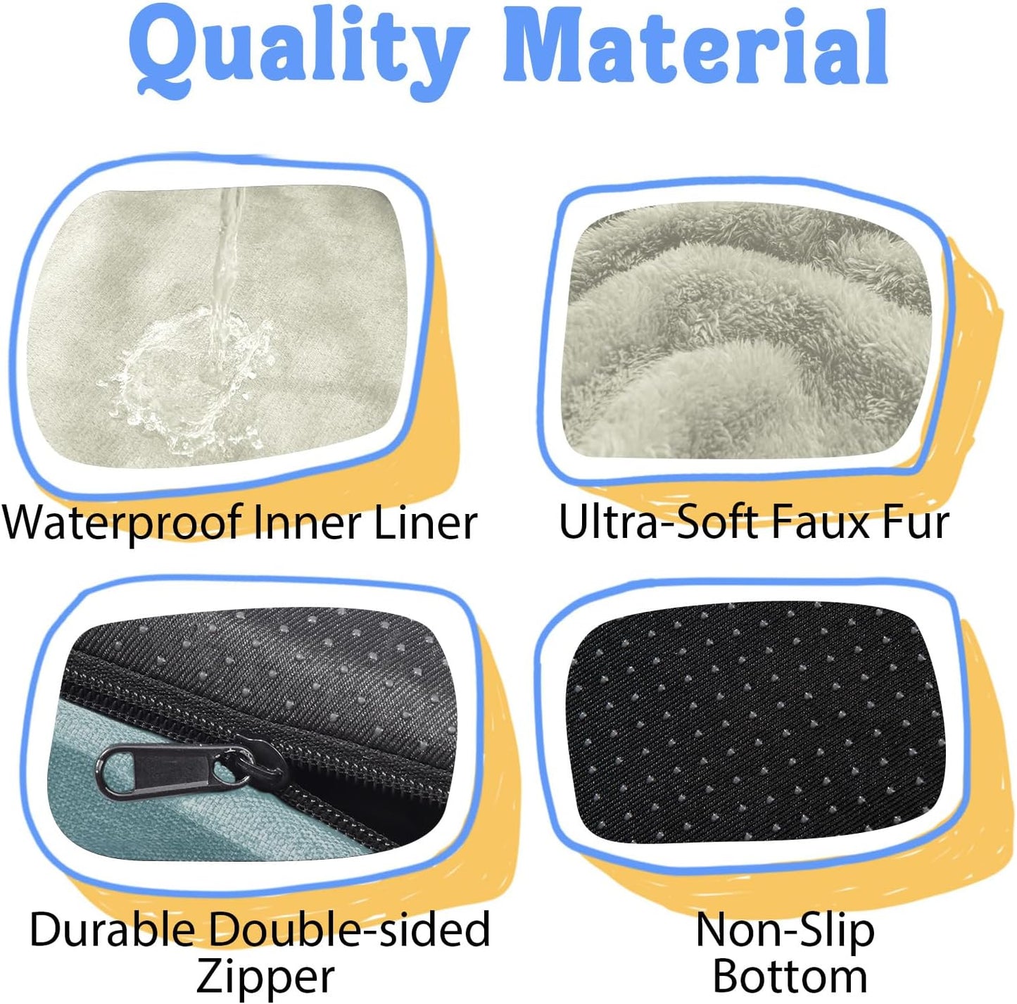Washable Orthopedic Large Dog Bed - Removable Orthopedic Foam Dog Beds with Bolsters Waterproof Large Dogs Bed and Non-Slip Bottom Extra Large Dogs Beds Sofa