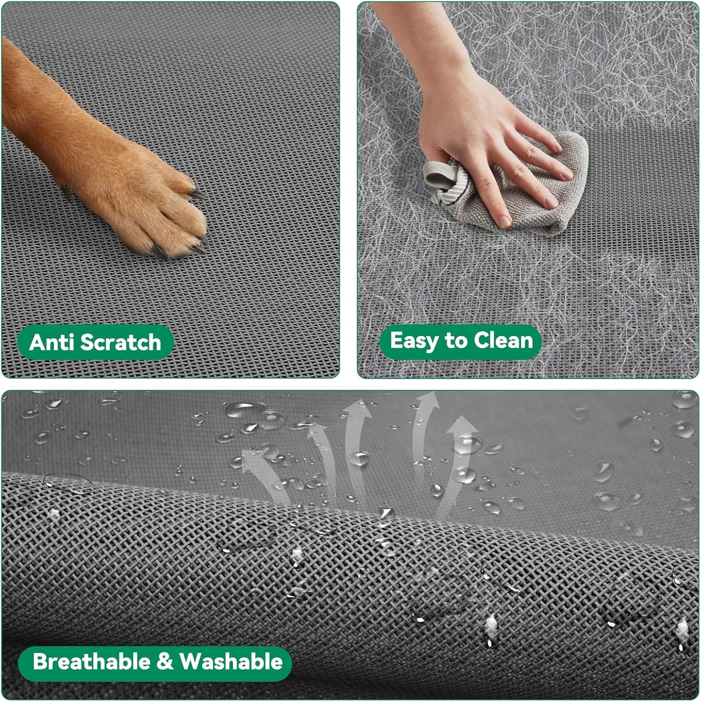 Elevated Dog Bed Raised Outdoor Dog Cot for Medium Dogs, Installation Requires No Tools, Frame with Washable Cooling Breathable Mesh Anti-Slip Feet, Indoor Pet Bed, Grey, 35.4 Inches