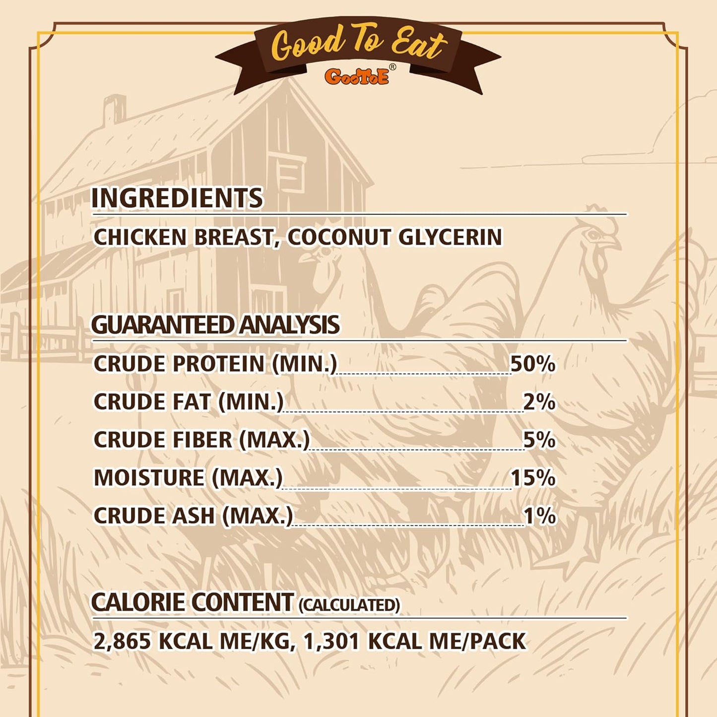 Gootoe Chicken Breast Jerky Dog Treats 1 lb, All Natural, Grain-Free, High-Protein, Low Fat, Healthy & Easily Digestible