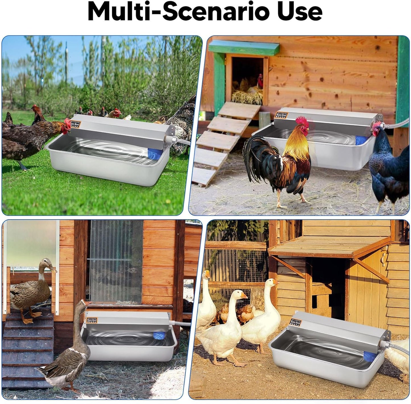 Automatic Water Dispenser for Dog, 6L Dog Water Bowl Dispenser, Large Stainless Steel Indoor/Outdoor Water Feeder Suitable for Dogs Livestock Chicken Horse, Easy to Clean