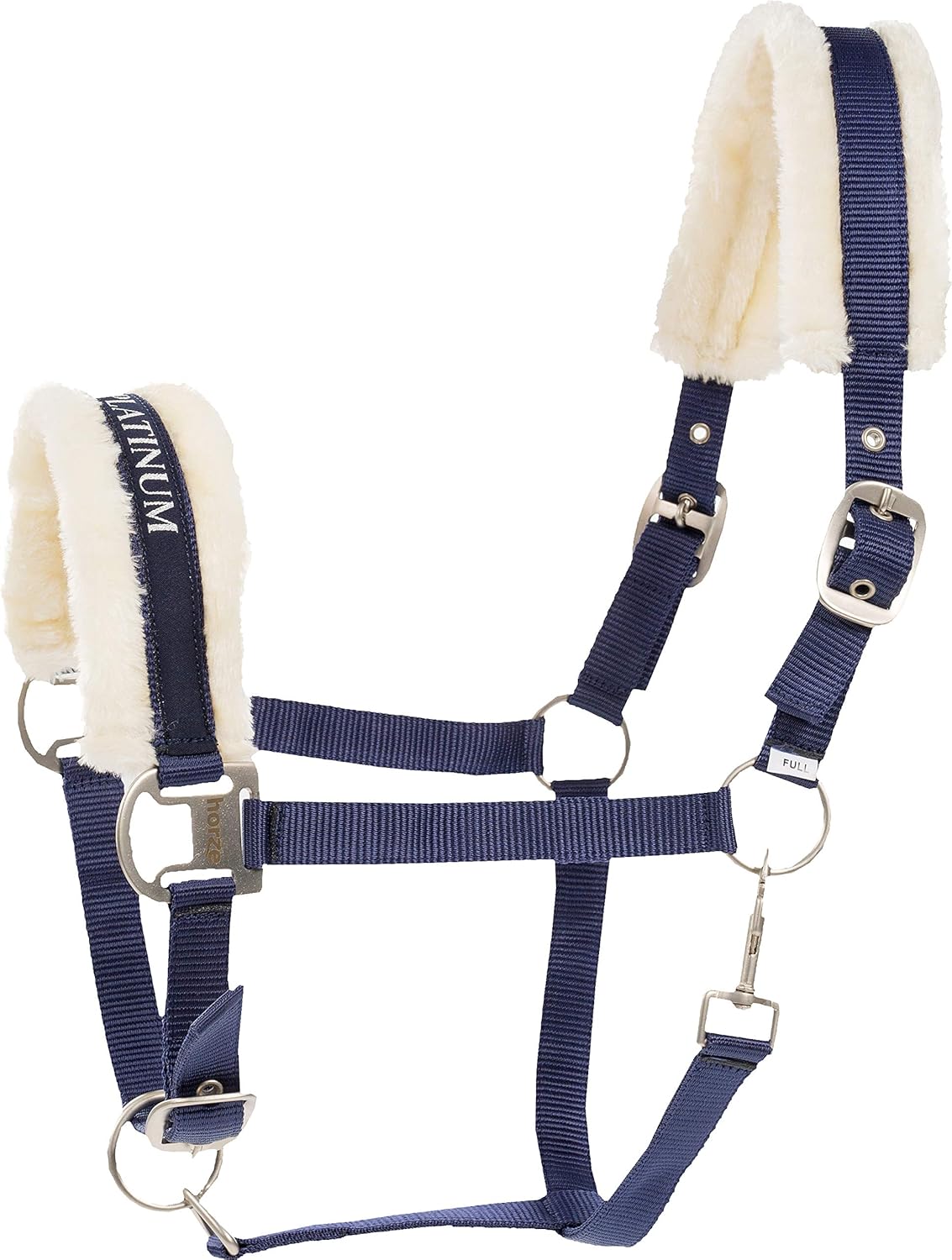 HORZE Howard Soft Fleece Padded Adjustable Polyester Horse Halter - Peacoat Dark Blue - Shetland