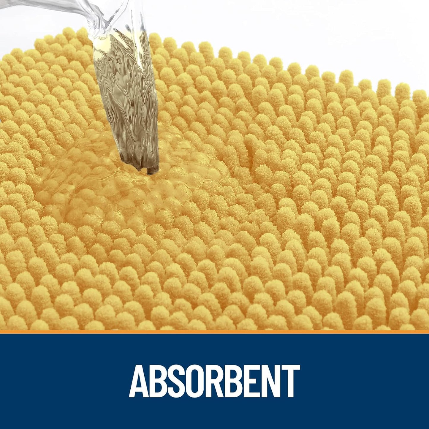 OLANLY Dog Door Mat for Muddy Paws 47x24, Absorbs Moisture and Dirt, Absorbent Non-Slip Washable Doormat, Quick Dry Chenille Mud Mat for Dogs, Entry Indoor Entryway Carpet for Inside Floor, Yellow