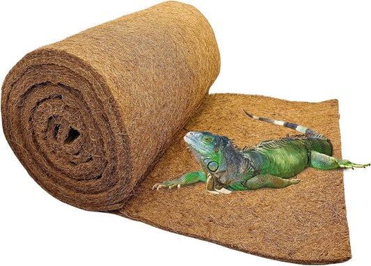Hamiledyi 118x15.7in Reptile Carpet Coconut Fiber Substrate Large Coco Liner Roll Lizard Cage Mat Natural Coco Fiber Bedding for Bearded Dragon Turtles Iguana Tortoise Pad Garden Decoration