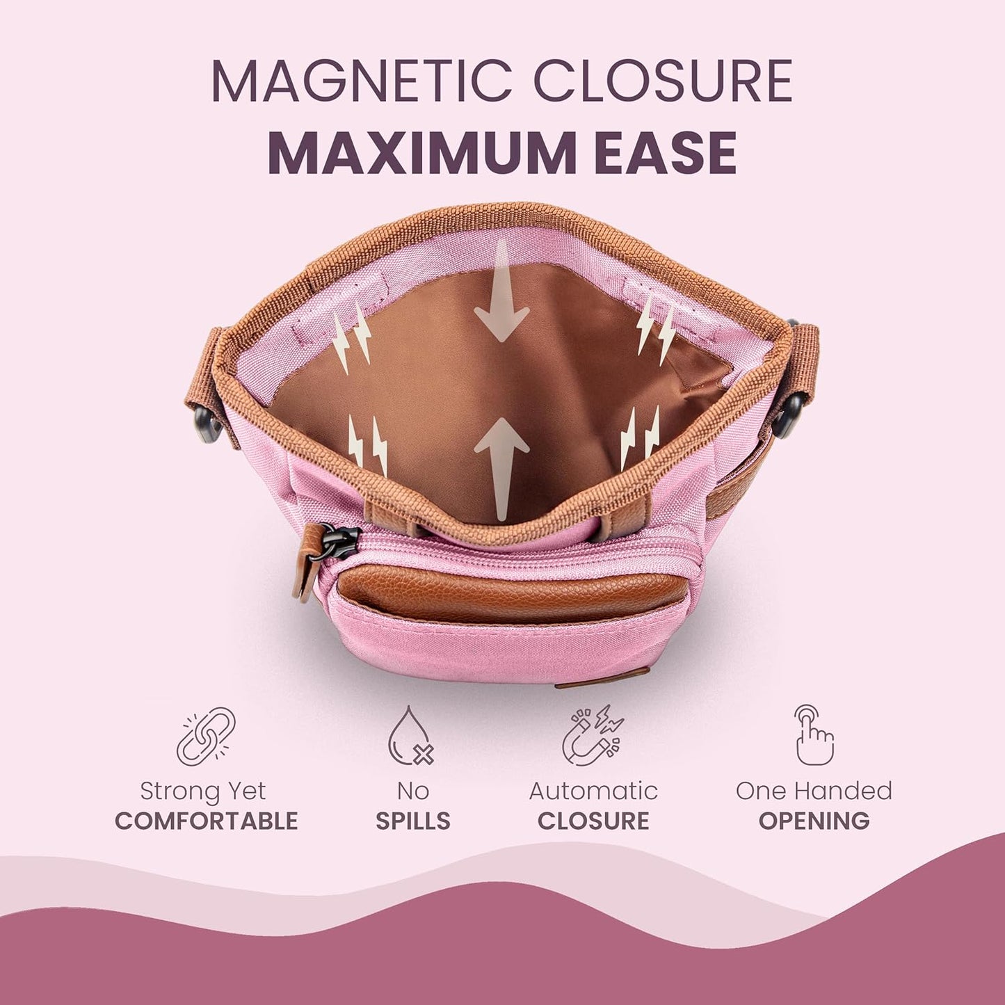 BEAU&FUR Dog Treat Pouch with Clicker for Training - Hands-Free Dog Treat Bag with Magnetic Closure, Built-in Poop Bag Holder Pocket