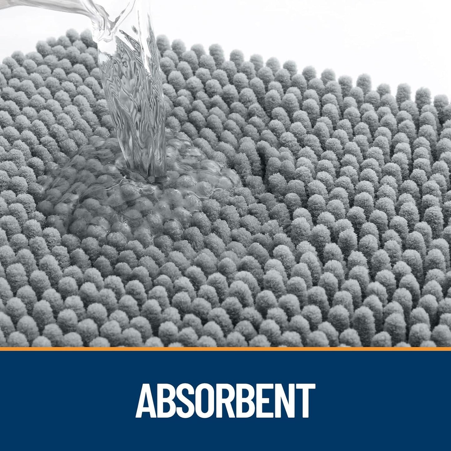 OLANLY Dog Door Mat for Muddy Paws 45x27, Absorbs Moisture and Dirt, Absorbent Non-Slip Washable Doormat, Quick Dry Chenille Mud Mat for Dogs, Entry Indoor Entryway Carpet for Inside Floor, Grey