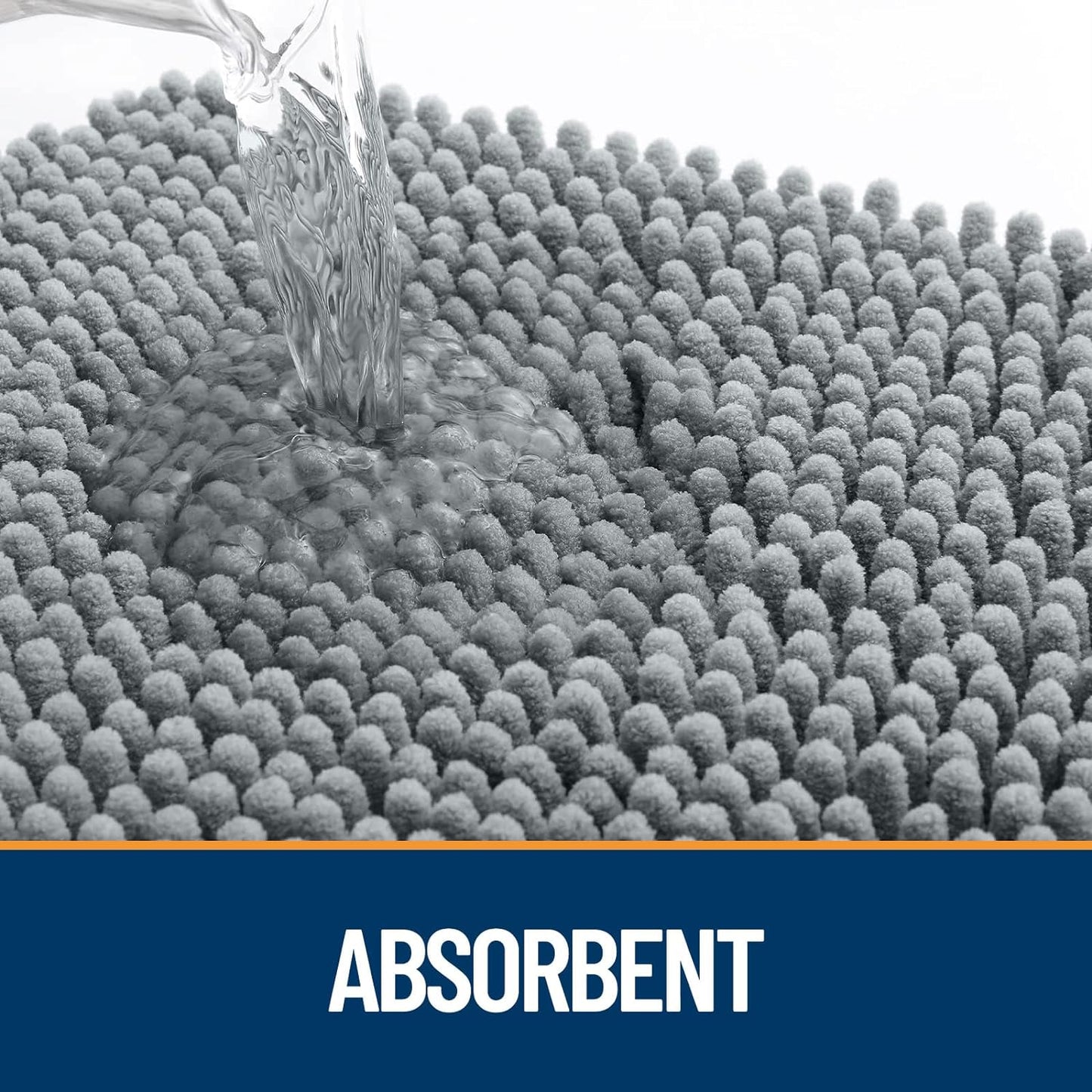 OLANLY Dog Door Mat for Muddy Paws 59x35, Absorbs Moisture and Dirt, Absorbent Non-Slip Washable Doormat, Quick Dry Chenille Mud Mat for Dogs, Entry Indoor Entryway Carpet for Inside Floor, Grey