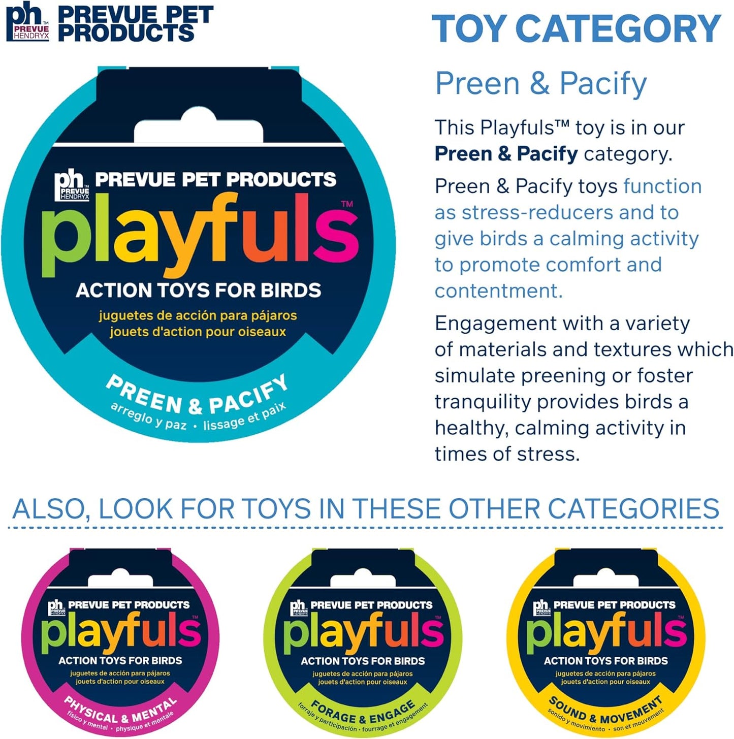 Prevue Pet Products Preen & Pacify Calypso Creations Straw Stacker Bird Toy 62634