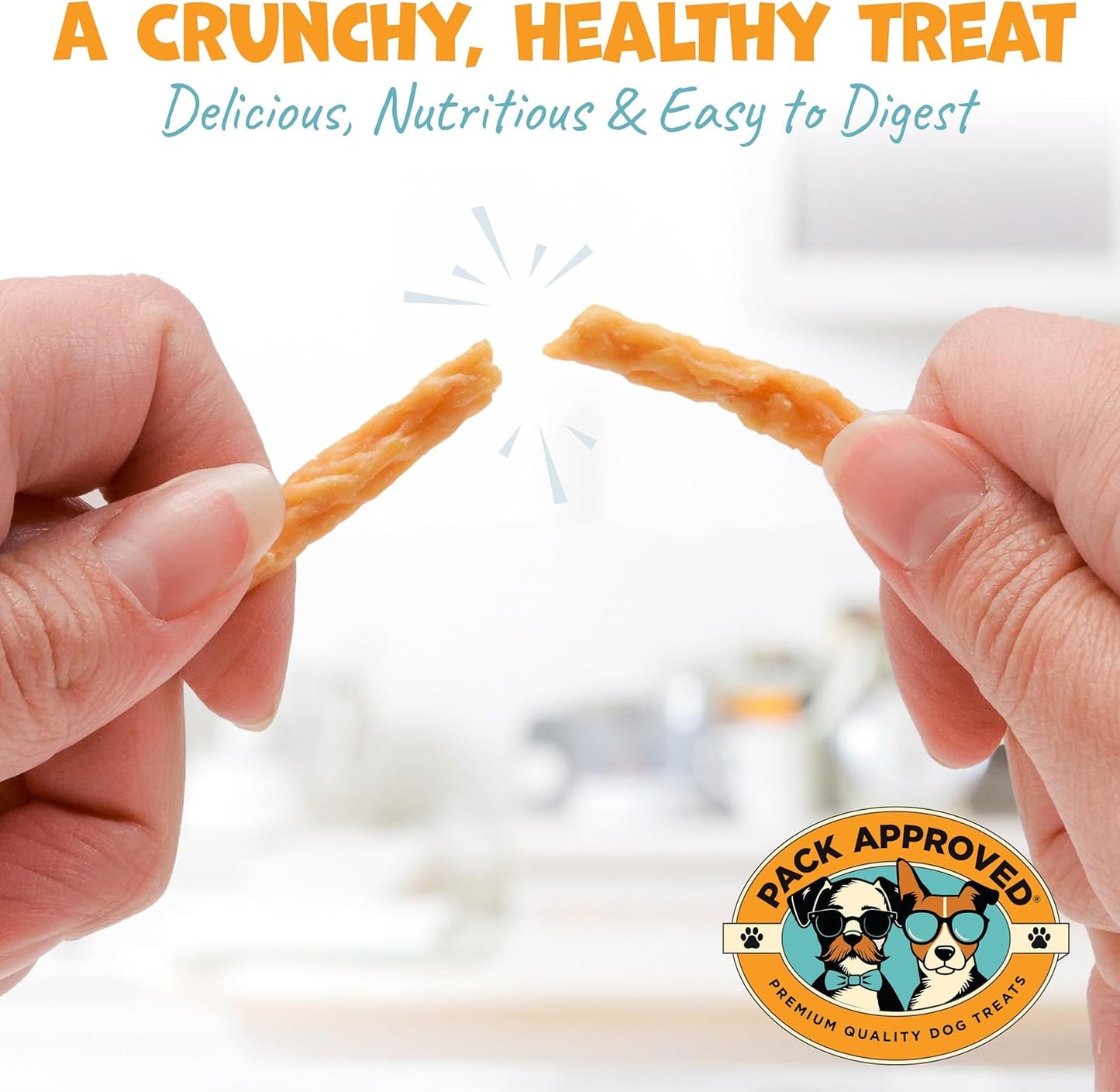 Mini Chicken Sticks for Dogs - Natural, Dehydrated Chicken Jerky Treats, Single Ingredient. Made and Sourced in America - Crunchy Chew Sticks - 3oz