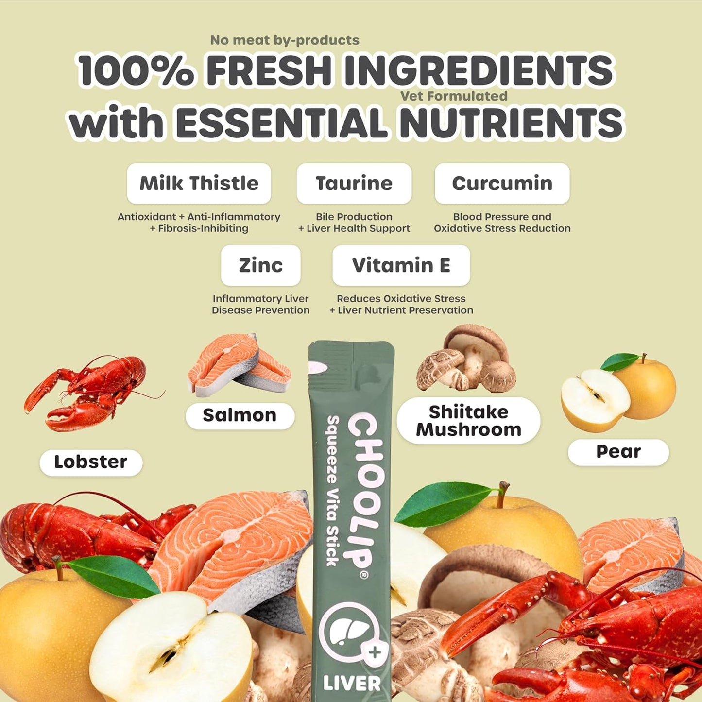 Squeeze Vita Stick Lickable Treats for Dogs & Cats. 7 Liver Support Sticks with Essential multivitamins. Soft and Tasty Paste for All Life Stages, Supporting Liver Health