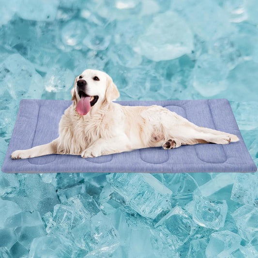 Cooling Mat for Large Dogs - Double-Sided Waterproof & Cool, Q-MAX>0.47, Portable Dog Cooling Mat for Summer. (L (36''x23''))