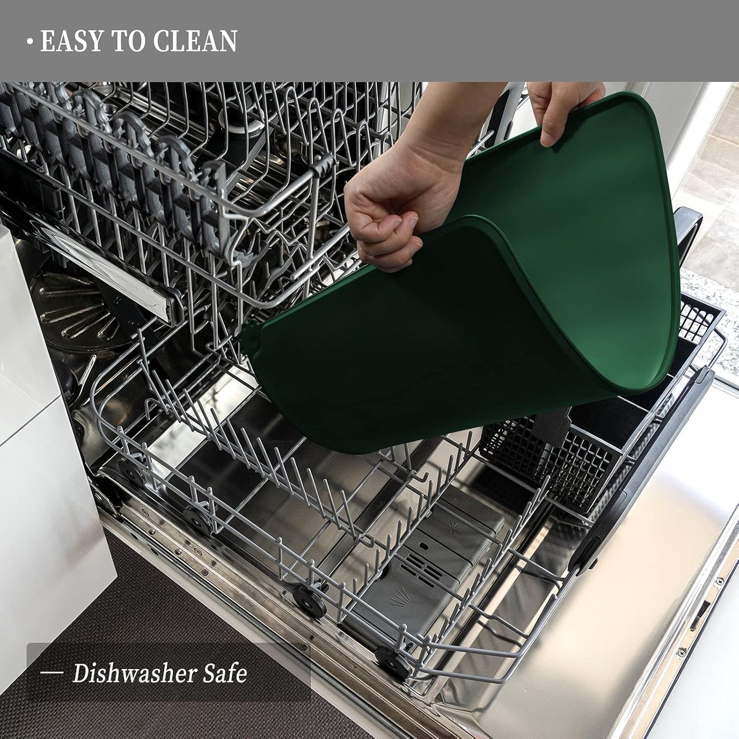 Waterproof Pet Feeding Mat with High Raised Edges, Heavier and Thicker Placemats for Cat Dog Water Bowl with BPA Free, Dogs Cats Food Mats for Messy Drinkers to Prevent Spill and Protect Floors