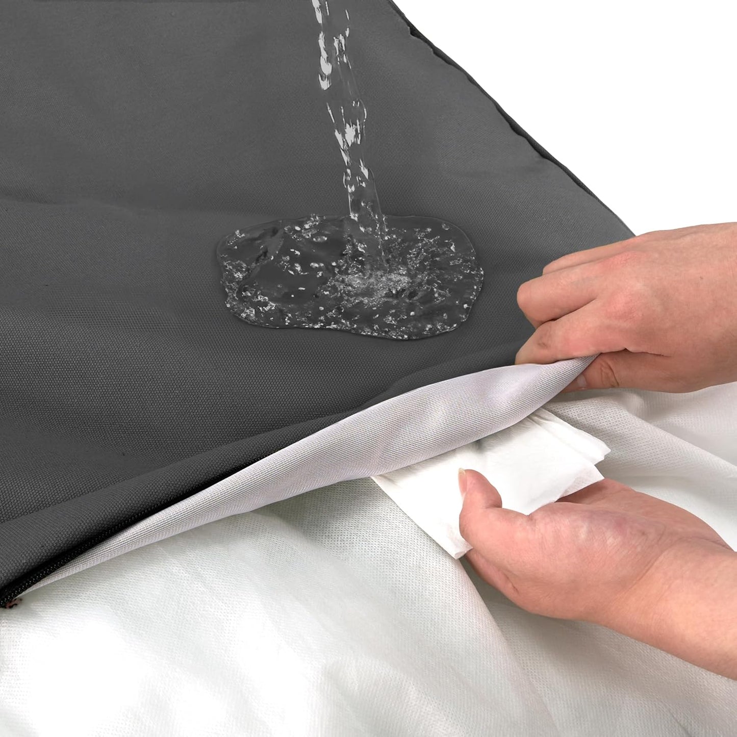 Sytopia 42-Inch Canvas Outdoor Dog Bed, Washable & Waterproof with Chew-Resistant Removable Cover, Ideal for Extra Large Dogs for Indoor, Outdoor, Crate, or Patio Use (Dark Grey)