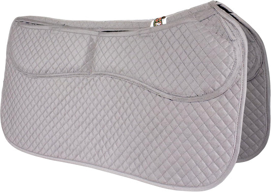 ECP Equine Comfort Products Thermoregulating Western Saddle Pad, Machine Washable Contoured Fit, Water Absorbing, Therapeutic, Shock Absorbing with Adjustable Memory Foam Shims