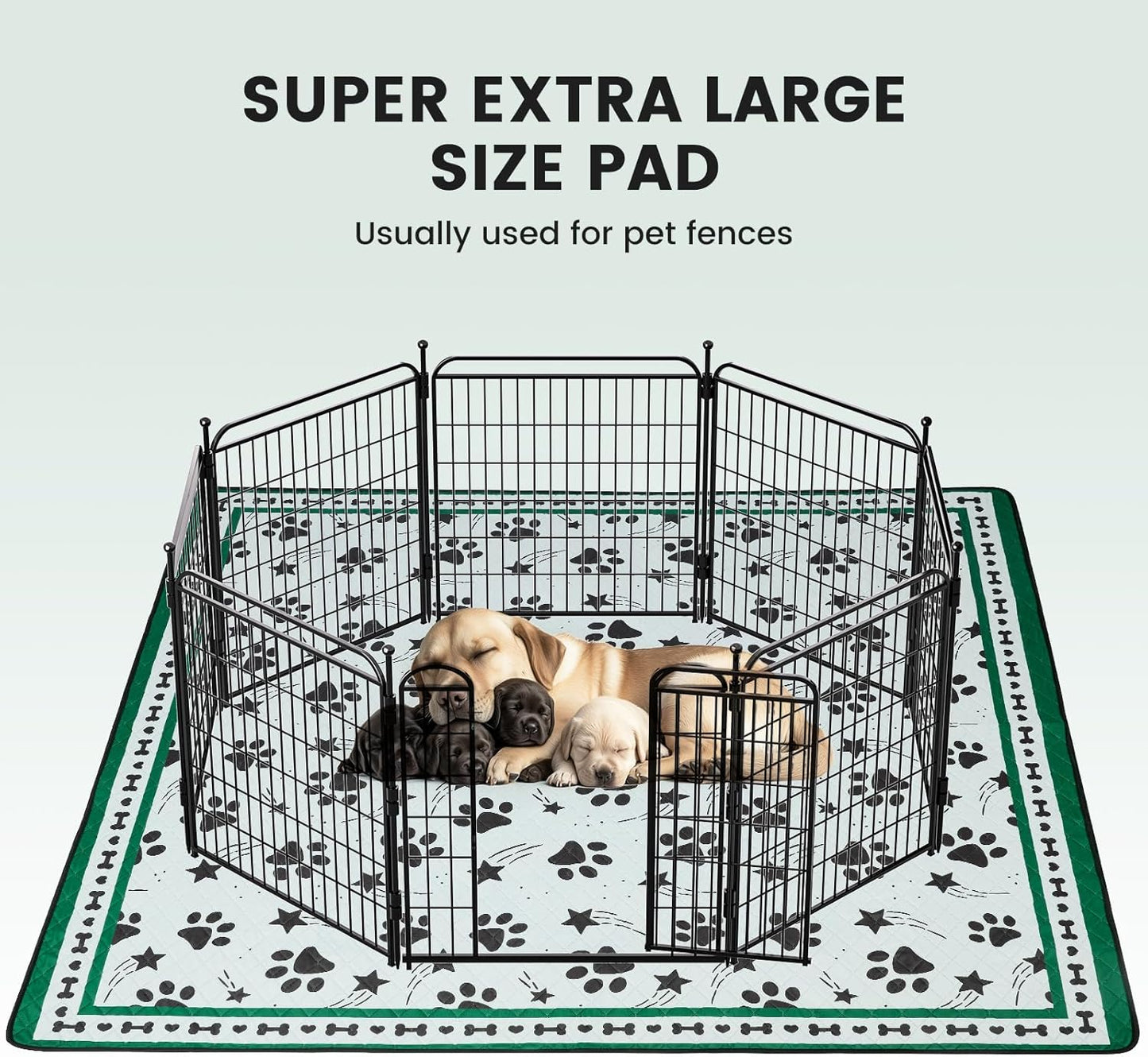 Gardner Pet Washable Dog Pee Pads, 72'' x 72'' Non Slip Dog Mats with Great Urine Absorption, Reusable Puppy Pee Pads for Potty Training - 1 Pack