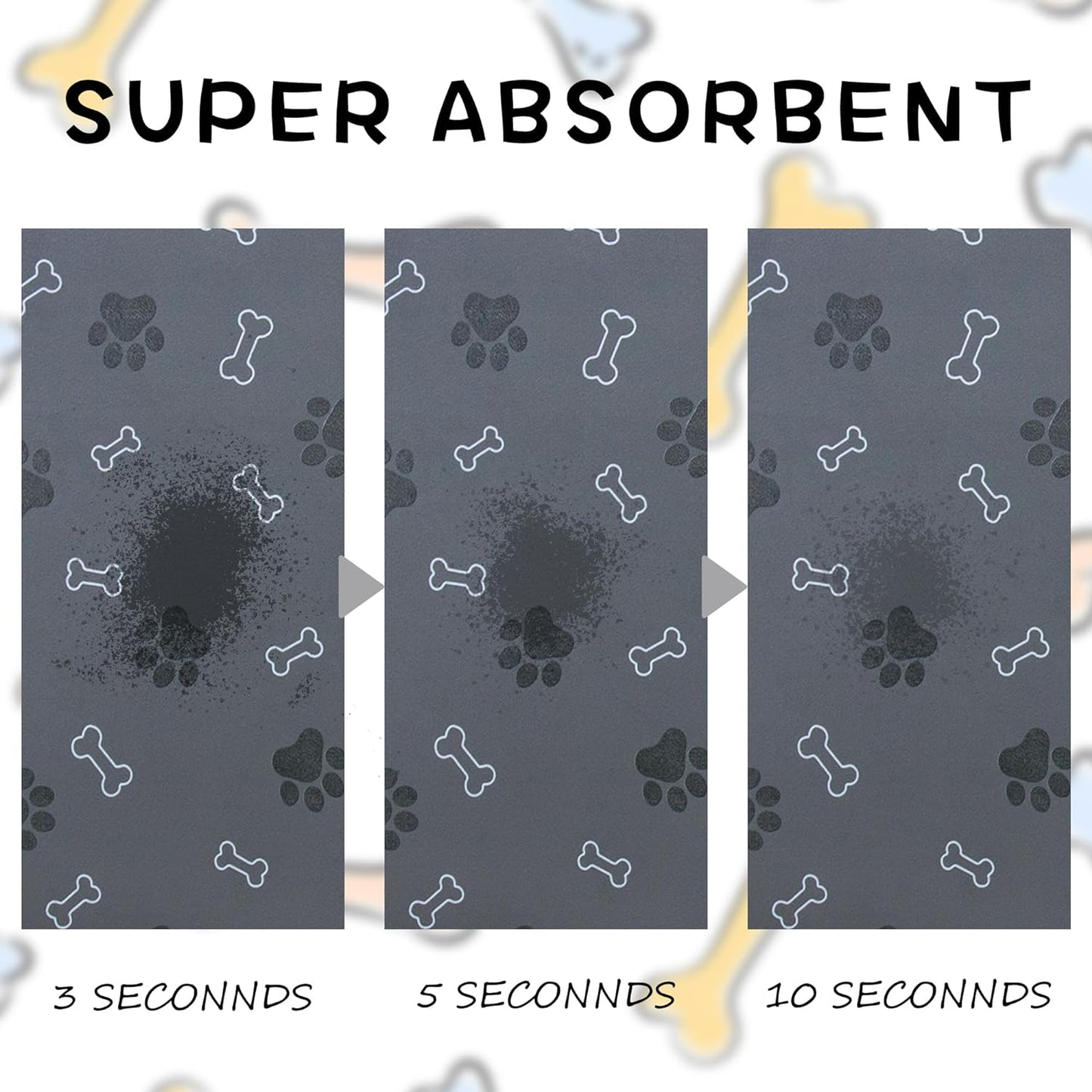 Pet Cat Dog Food Mat Non Slip Mat for Dog Water Bowl Mat Quick Dry Absorbent Cat Feeding Mat, 24 * 16.9 in, Dark Grey