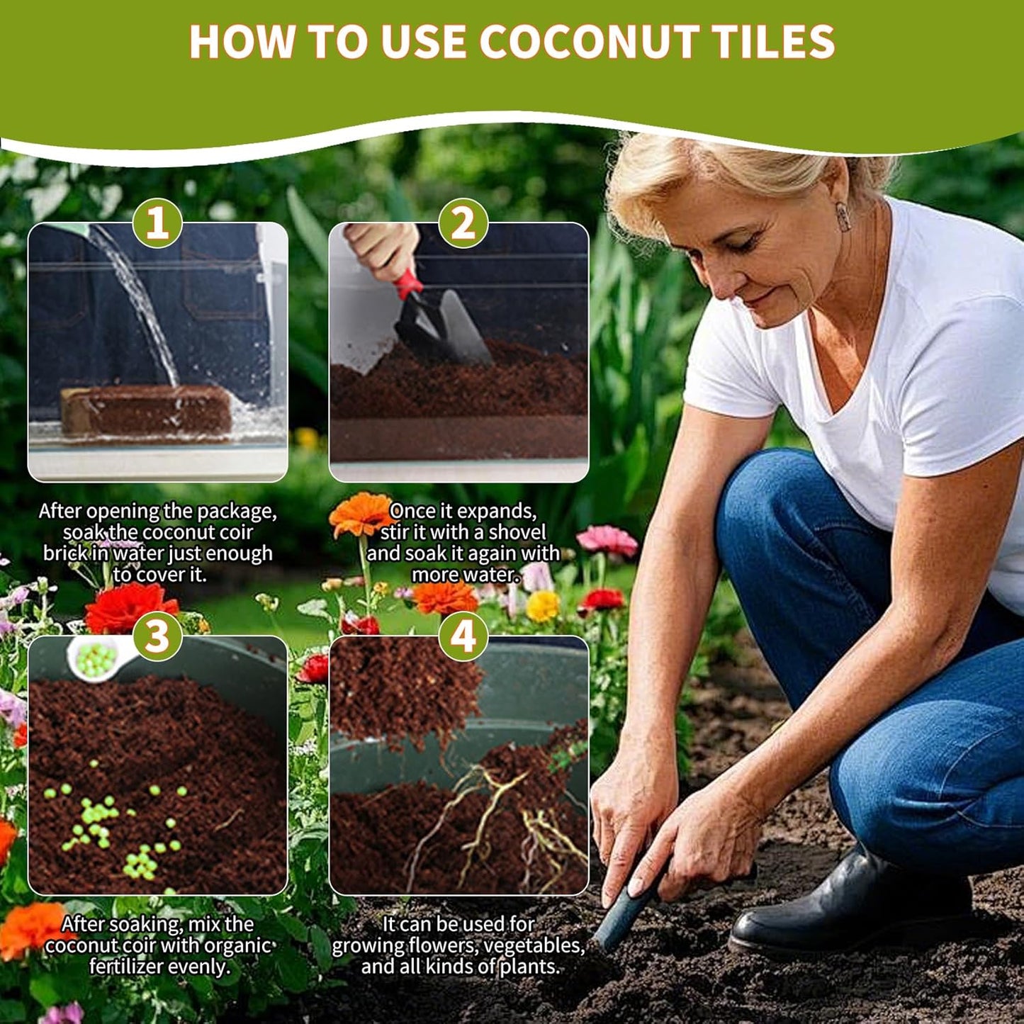 Coco Coir Brick for Plants- 1 Pack,1.4lbs 100% Organic Coconut Coir Soil Neutral pH, for Plant Growth and Root Developmentfor Growing Vegetables & Ideal Reptile Bedding (1)