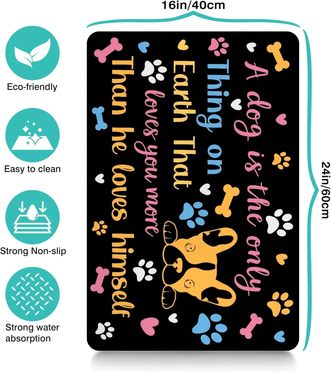 Pet Feeding Mat for Floors Waterproof Dog Mat for Food and Water Absorbent Quick Dry Non Slip mat for Cat Bowls