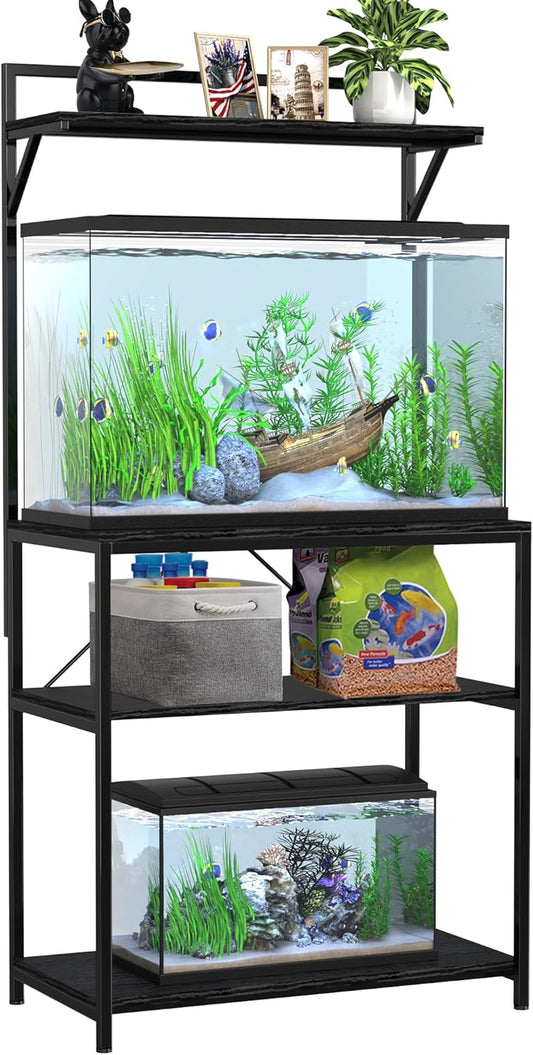GDLF 20-29 Gallon Fish Tank Stand with Plant Shelf, Aquarium Stand with Storage Shelf for 20 Gallon Long Aquarium 30.7" x 16.53" Tabletop Fits Turtle or Reptile Terrariums