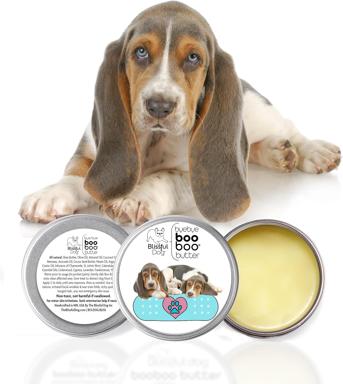 The Blissful Dog 2 oz TIN Basset Hound Booboo Butter