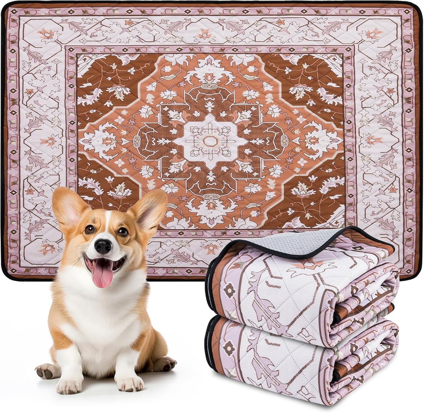 Washable Pee Pads for Dogs: 2 Pack Reusable, Waterproof & Leakproof Puppy Pad, Non-Slip Whelping & Potty Training for Floor, Playpen, Crate, Couch, 18x24