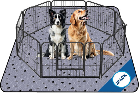 Fostanfly Non-Slip Washable Pee Pads for Dogs, 2 Pack Large 63"x63" Ultra-Absorbent and Leak-Proof Reusable Potty Training Pads for Dogs and Cats Puppy Pads