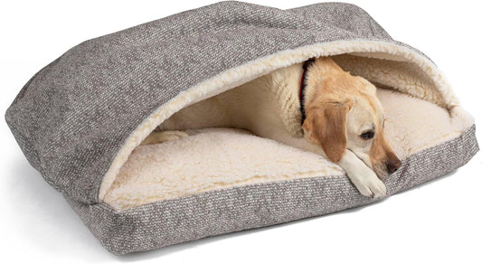 Snoozer Pet Products Luxury Rectangle Cozy Cave Dog Bed with Microsuede, Showdog Collection, Small, Merlin Linen